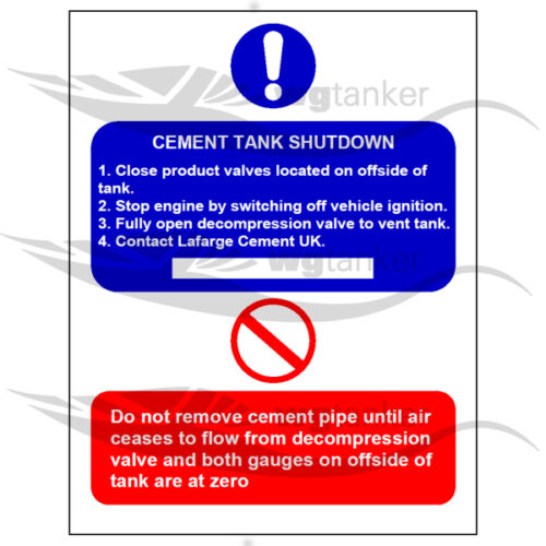 label cement tank shutdown