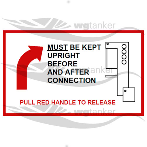 label must be kept upright pull red handle